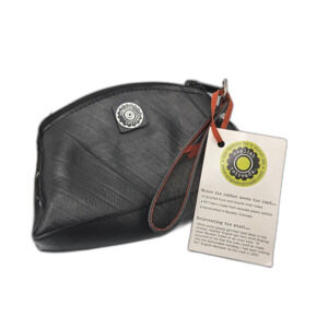 New English Retreads Recycled Tire Wristlette bag Eco Punk Black Rubber Pouch